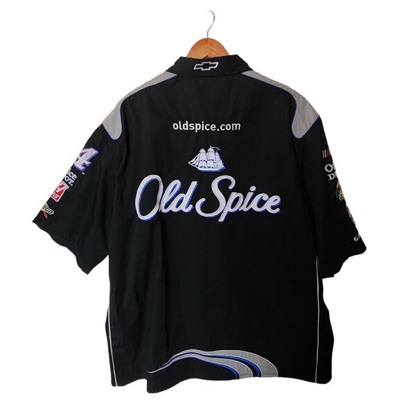 Nascar Tony Stewart JH Design Crew Snap Button Shirt Sleeve Old Spice Black Size - Picture 9 of 13